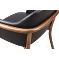 Designer black leather armrest single chairs